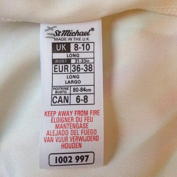 Vintage Marks & Spencer Lace Cream Bathrobe Robe Size UK 8-10 Lingerie - Picture 11 of 11